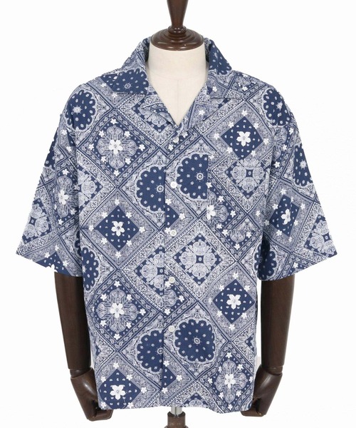 wjk reluxe シャツ 半袖 mhs2487-bandana open collar SS shirts