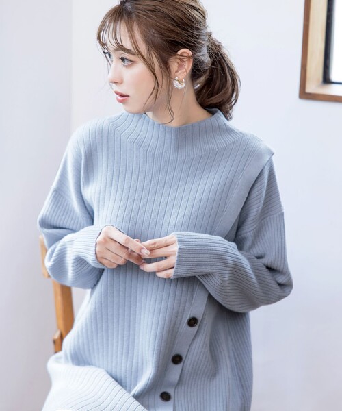 「Tiaclasse」 長袖ニット M ワインレッド レディース_画像3