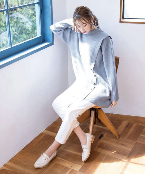 「Tiaclasse」 長袖ニット M ワインレッド レディース_画像4