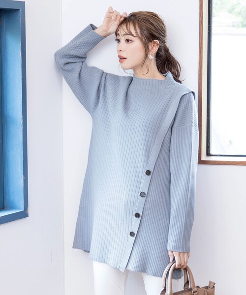 「Tiaclasse」 長袖ニット M ワインレッド レディース_画像5