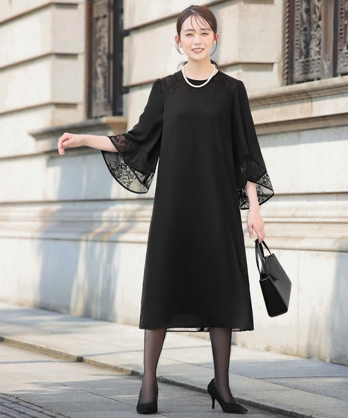 Flolia（フロリア） 長袖ワンピース M ブラック レディース : ZOZOTOWN