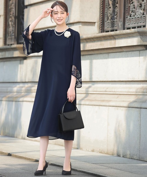 「Flolia」 長袖ワンピース M ブラック レディース_画像3