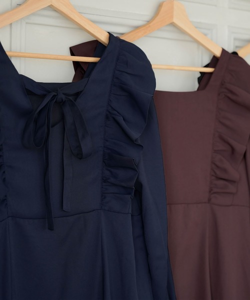 「Newlyme」 長袖ワンピース LARGE ブラック レディース_画像5