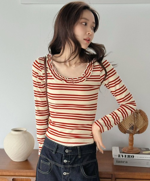 Jewelobe（ジュエローブ） tシャツ バックストラップボーダータイト