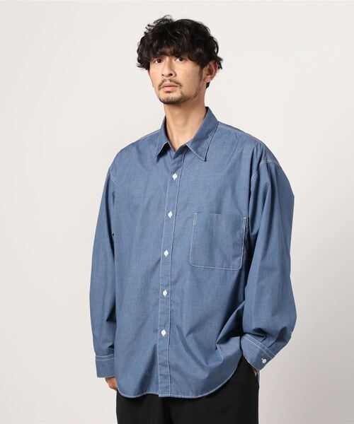 「Steven Alan」 長袖シャツ LARGE グレー メンズ_画像2