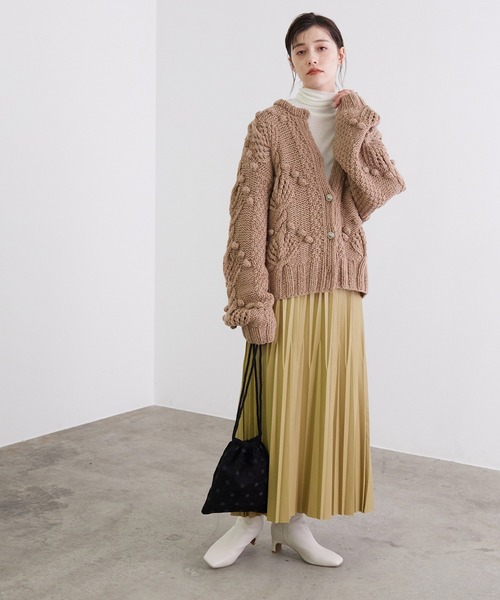 「MADEMOISELLE ROPE'」 ニットカーディガン 38 パープル レディース_画像3