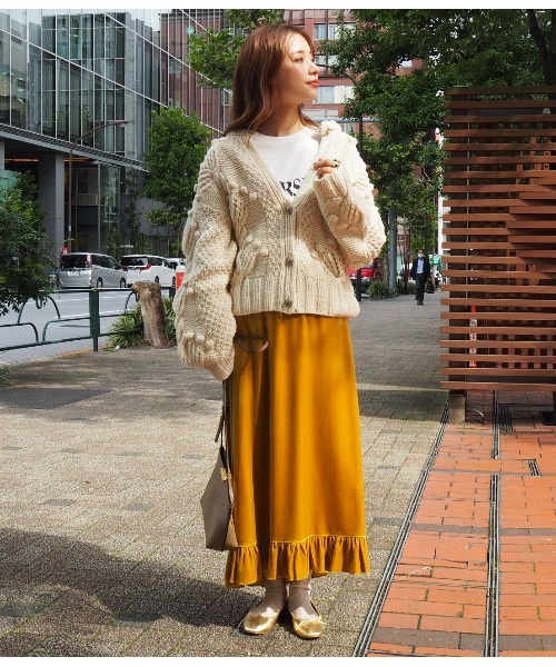 「MADEMOISELLE ROPE'」 ニットカーディガン 38 パープル レディース_画像5