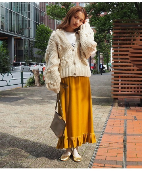 「MADEMOISELLE ROPE'」 ニットカーディガン 38 パープル レディース_画像8