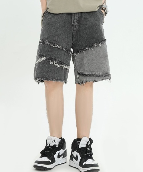 「A‘gem 9」 「extreme cause」デニムハーフパンツ M ブラック レディース_画像6