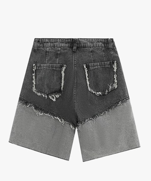 「A‘gem 9」 「extreme cause」デニムハーフパンツ M ブラック レディース_画像8