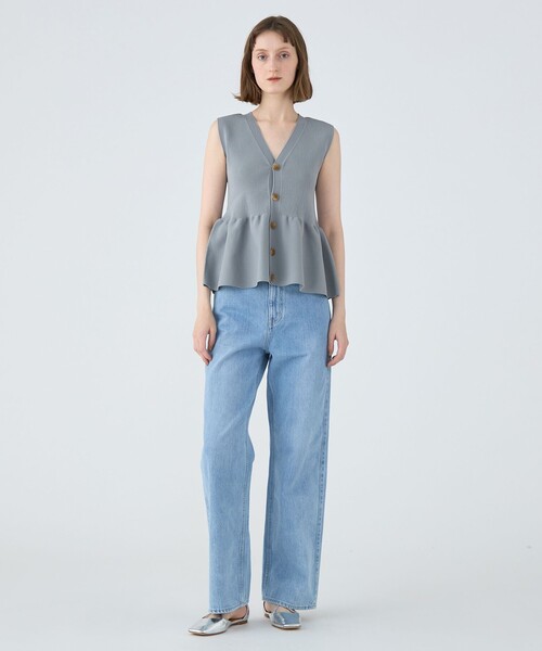 MACPHEE（マカフィー） ニットベスト S グレー レディース : ZOZOTOWN