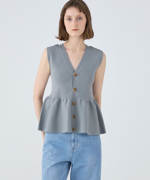 MACPHEE（マカフィー） ニットベスト S グレー レディース : ZOZOTOWN