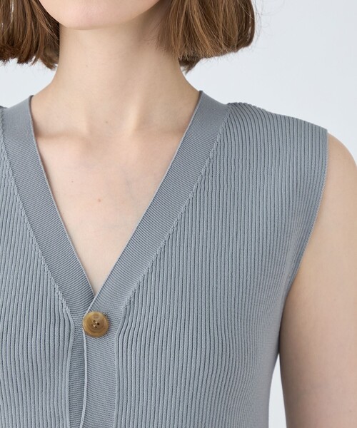 MACPHEE（マカフィー） ニットベスト S グレー レディース : ZOZOTOWN