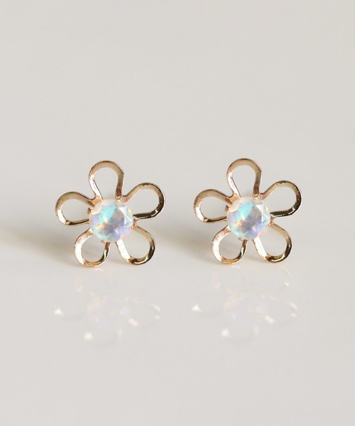 cui-cui（キュイキュイ） ピアス オパール フラワー ピアス | K10YG