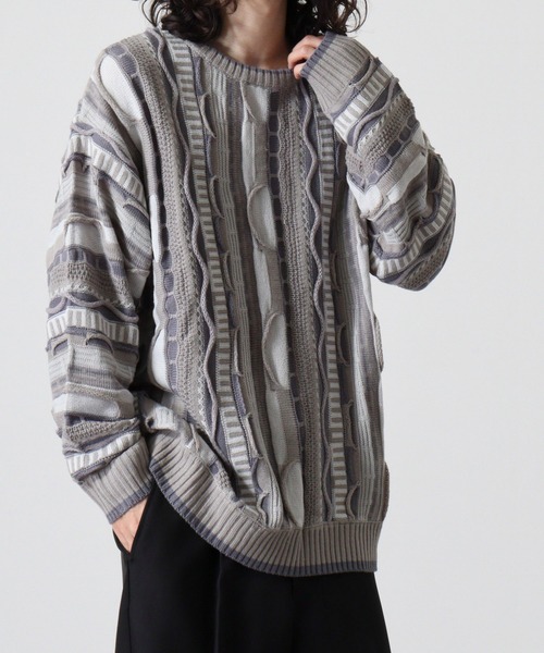 「FUNALIVE」 長袖ニット M ブルー メンズ_画像7