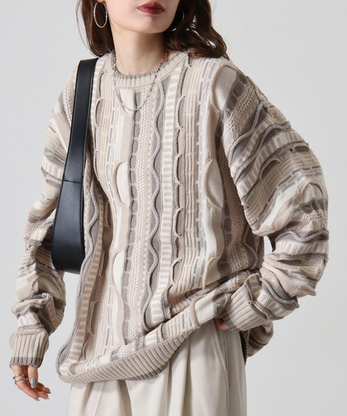 「FUNALIVE」 長袖ニット M ブルー メンズ_画像9