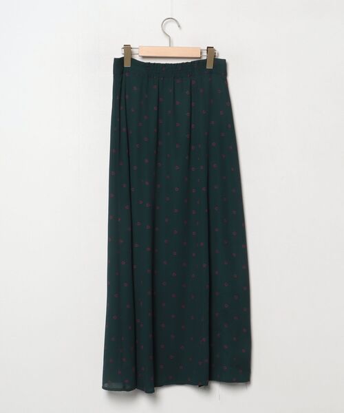 「MADEMOISELLE ROPE'」 ドット柄フレアスカート 38 グリーン レディース_画像2