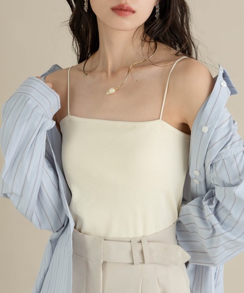 hinari（ヒナリ） カップ付き キャミソール カップ付きリブキャミ