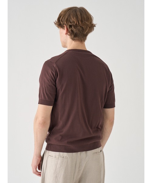 セーター ニット 半袖コットンニットＴシャツ メンズの画像