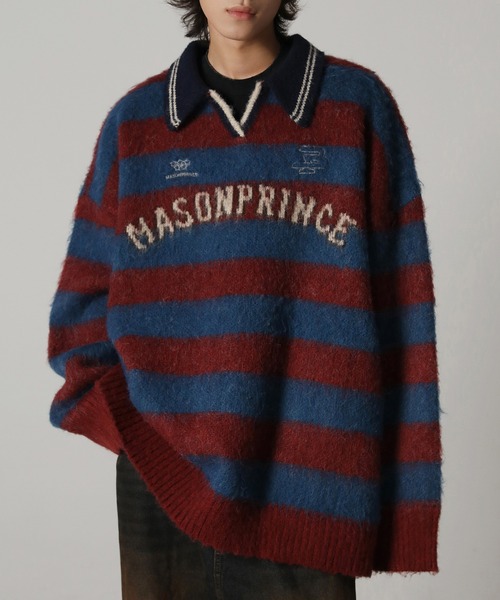 「MASONPRINCE」 長袖ニット X-LARGE レッド系その他 メンズ_3