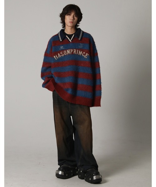 「MASONPRINCE」 長袖ニット X-LARGE レッド系その他 メンズ_4