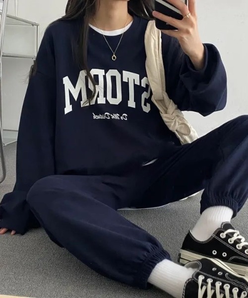 「SHEENA」 セットアップ M ネイビー レディース_画像8