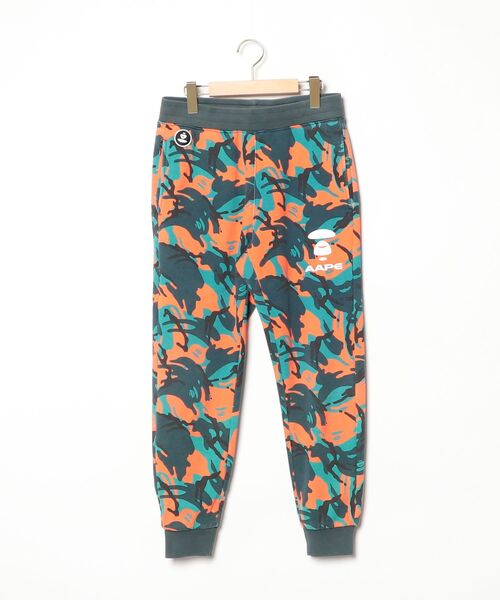 A BATHING APE グレースェットパンツ オレンジストライプ A BATHING APE（アベイシングエイプ）スウェットパンツ グレー サイズ