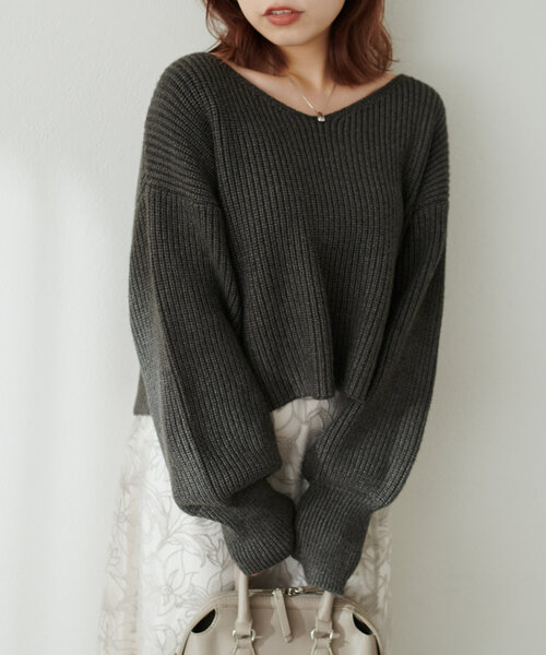 「natural couture」 ニットワンピース MEDIUM ライトベージュ レディース_画像7