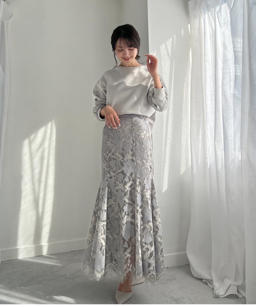 「anuans」 スカート SMALL グレー レディースの画像
