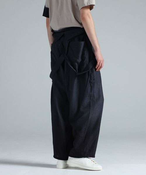 ワイドパンツ パンツ Y-3 CRINKLE VISCOSE SUSPENDER PANTS メンズ レディースの画像