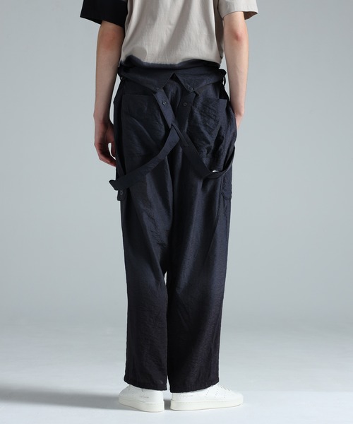 Y-3 パンツ CRINKLE VISCOSE SUSPENDER PANTS メンズ レディース