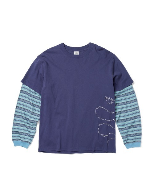 トップス YES YESEYESEE（イエスアイシー） tシャツ Y.E.S Jacquard Stripe Layerd L