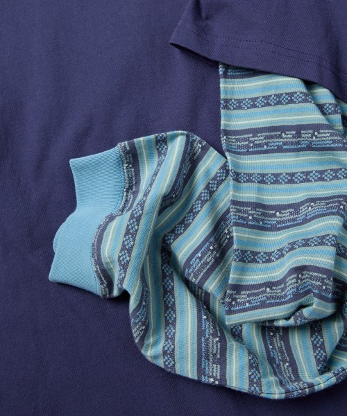 YESEYESEE（イエスアイシー） tシャツ Y.E.S Jacquard Stripe Layerd L