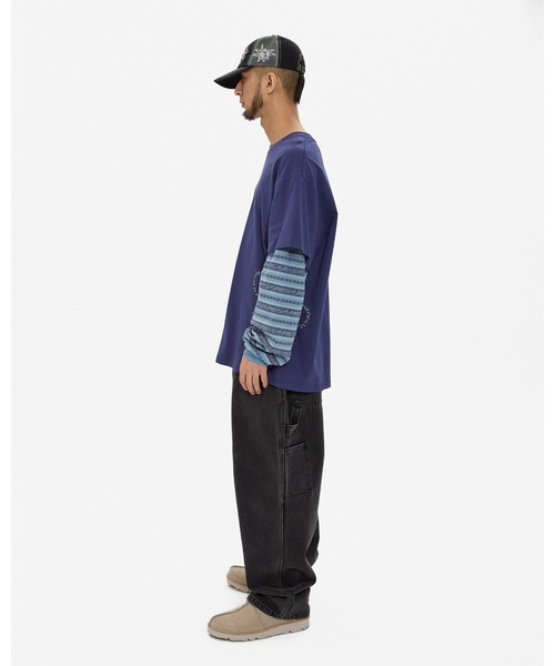 YESEYESEE（イエスアイシー） tシャツ Y.E.S Jacquard Stripe Layerd L