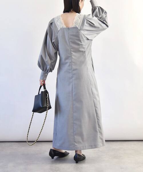 「quaranciel」 長袖ワンピース ONE SIZE ネイビー レディース_画像8