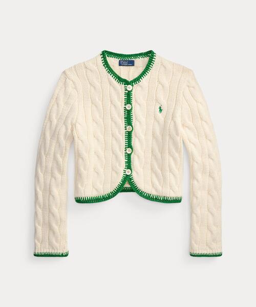 Polo Ralph Lauren ケーブルニットカーディガン M クロップド POLO RALPH LAUREN（ポロ・ラルフローレン） カーディガン ケーブル