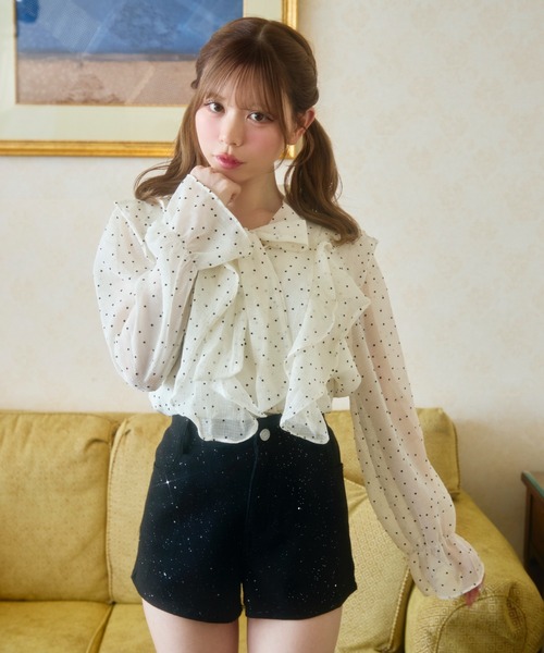 TITTY＆CO.（ティティーアンドコー） ブラウス シャツ ドットフリル
