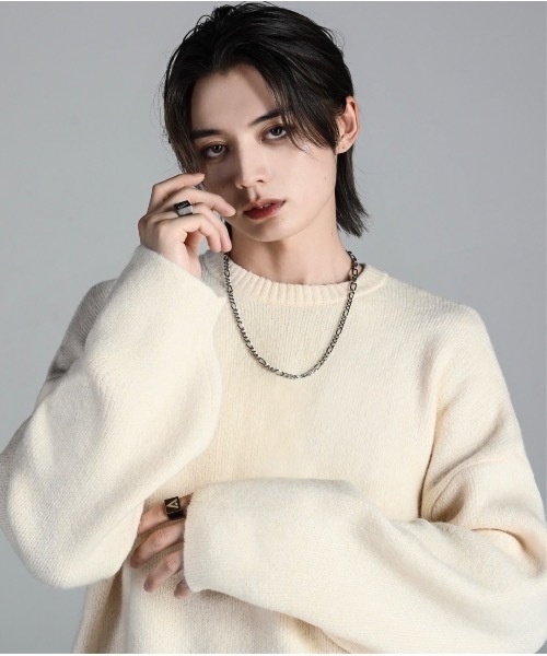 「ADRER」 長袖ニット SMALL ブルー メンズ_画像2