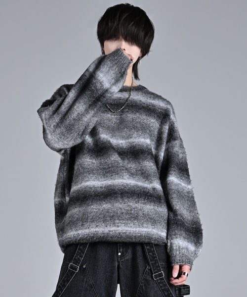 「ADRER」 長袖ニット SMALL ブルー メンズ_画像7