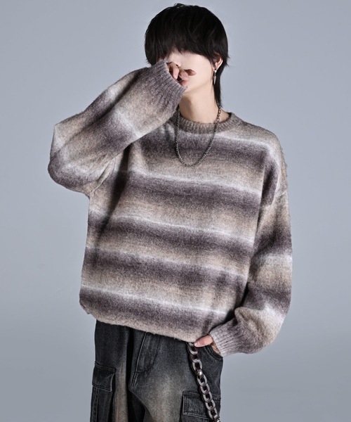 「ADRER」 長袖ニット SMALL ブルー メンズ_画像10