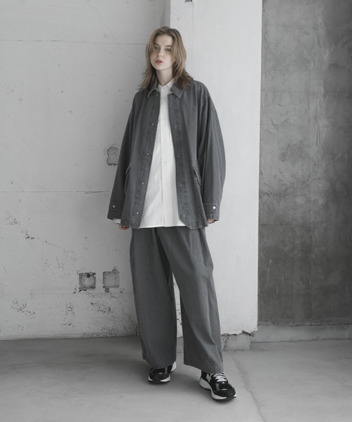 「remer」 デニムジャケット SMALL グレイッシュベージュ メンズ_画像4