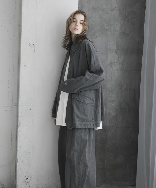 「remer」 デニムジャケット SMALL グレイッシュベージュ メンズ_画像6