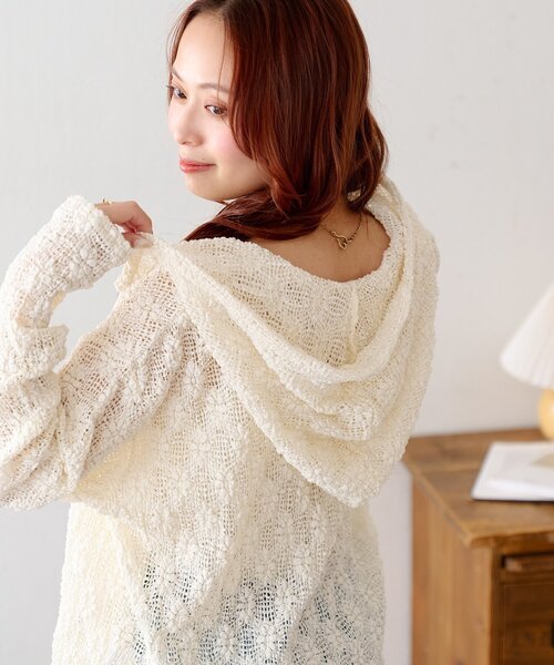 Discoat（ディスコート） パーカー 「WEB限定」花柄メッシュZIP