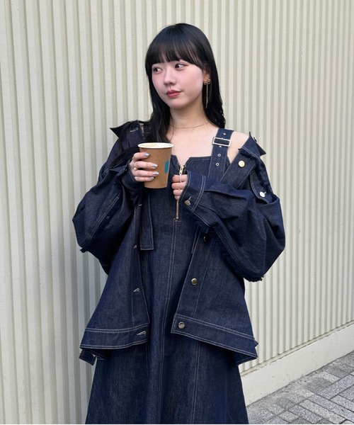 「mellowneon」 デニムジャケット FREE ブルー レディース_画像3