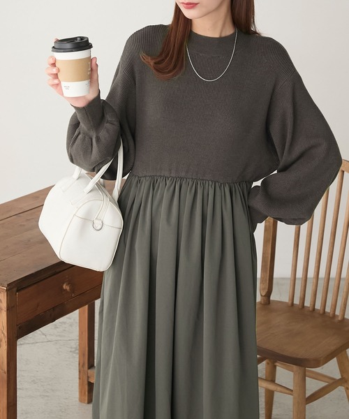 BONLECILL（ボンルシール） ドッキングワンピース M チャコールグレー