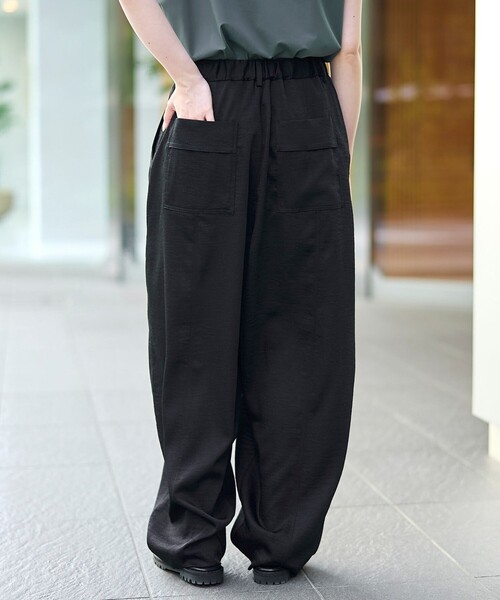 RONEL ワイドパンツ パンツ 「RONEL」ワッシャーカルゼ カーブパンツ