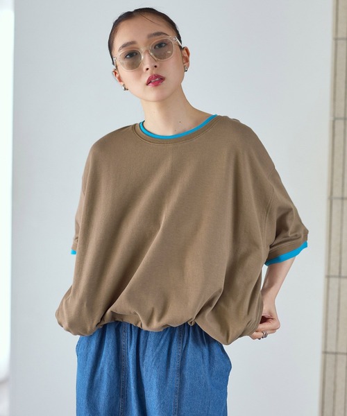 レプシム　半袖　３枚　新品　フリーサイズ LEPSIM（レプシィム） tシャツ 半袖 配色リブプルオーバーSS 687249