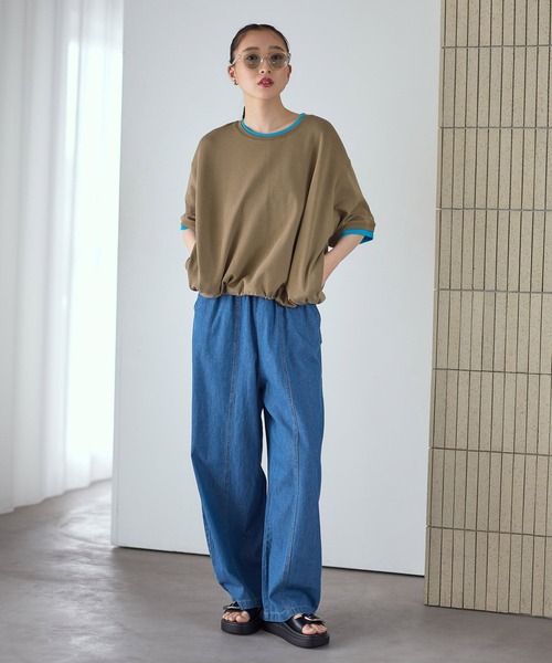 LEPSIM（レプシィム） tシャツ 半袖 配色リブプルオーバーSS 687249 