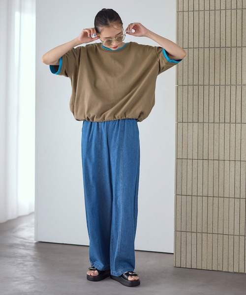LEPSIM（レプシィム） tシャツ 半袖 配色リブプルオーバーSS 687249 
