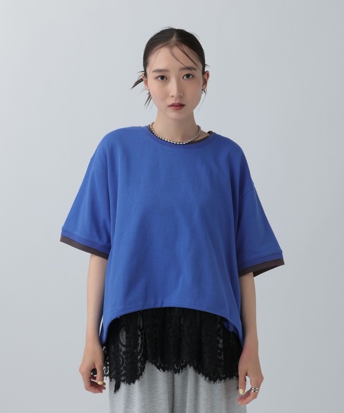 LEPSIM（レプシィム） tシャツ 半袖 配色リブプルオーバーSS 687249